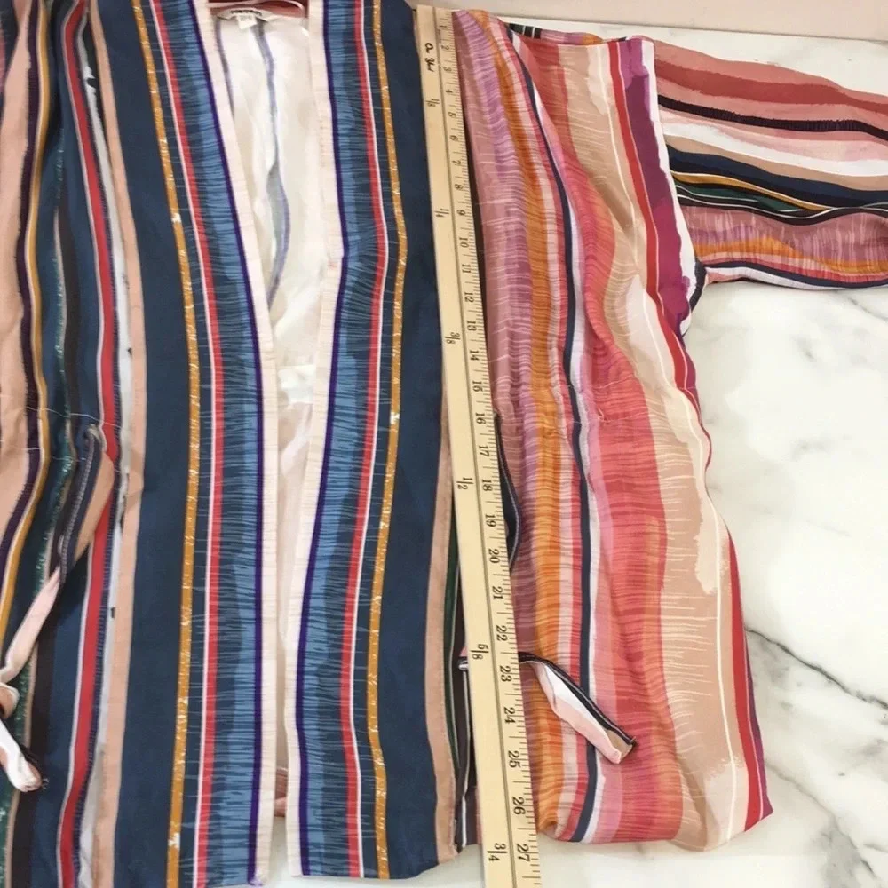 Koton Cream Striped Kimono Jacket Womens 13M 42 Open Front‎